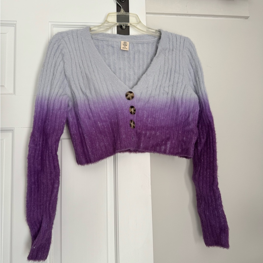 Purple Ombre Cardigan with Buttons